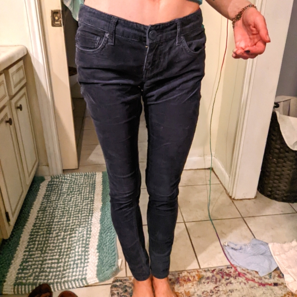 Mossimo corduroy skinny pants navy blue